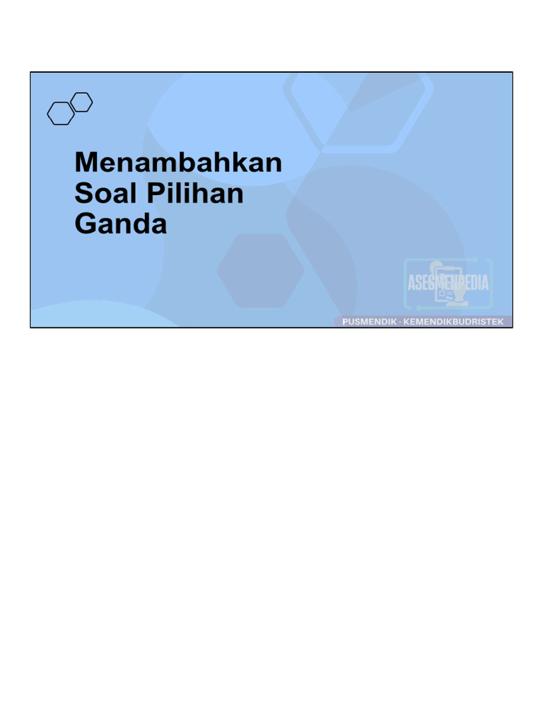 Cara Membuat Soal Pilihan Ganda di Aplikasi | PDF