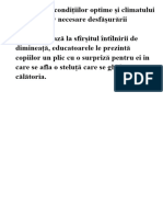 Asigurarea Condițiilor Optime Și Climatului Socio