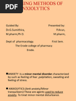 Anxiolytics - Screening Methodsss