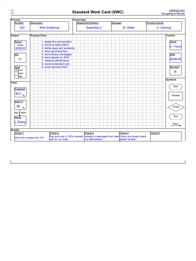 Translean FREE Standard Work Card | PDF