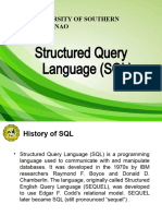 Structured Query Language (SQL) : University of Southern Mindanao