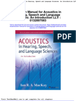 Solution Manual For Acoustics in Hearing Speech and Language Sciences An Introduction LLV 0132897083
