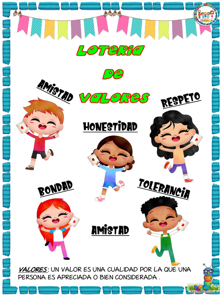 Lotería de Valores para Niños | PDF | Amor | Concepciones de dios