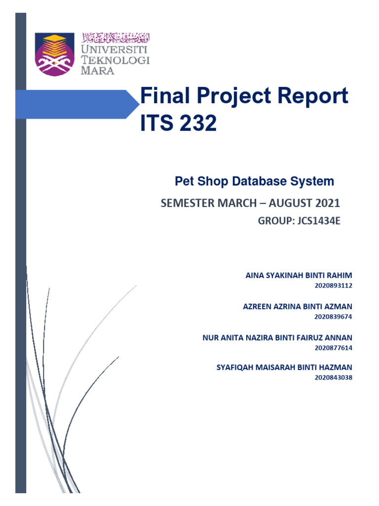 Pet Shop Database System Overview | PDF | Data Management Software ...