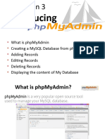 L3 - Introducing phpMyAdmin
