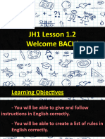 JH1 Lesson 1.2 Welcome BACK!