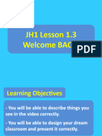 JH1 Lesson 1.3 Welcome BACK!