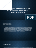 Proceso Monitorio en El Código Procesal Boliviano