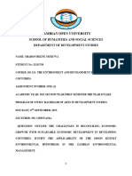 DS 211 The Environment and Development in Developing Countries Assignment 1