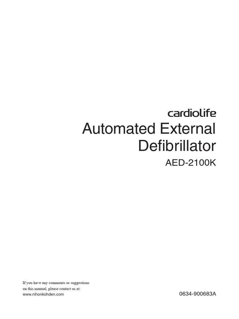 Dae Nihon Kohden Cardiolife2100k PDF