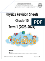 Physics Grade.10 T1 Final Revision Sheet 2023-2024 A.K.