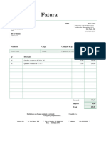 Fatura de Serviço Documento Com Design de Linhas Simples