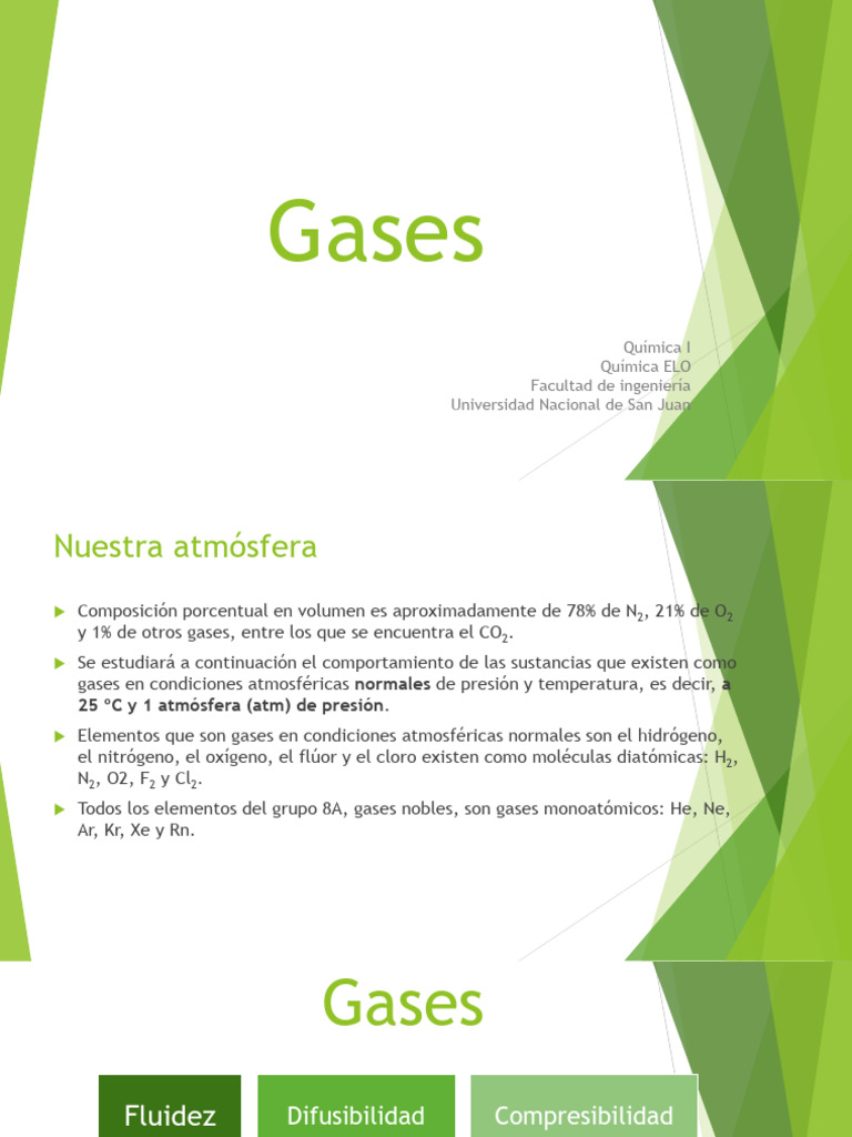 Comportamiento de los Gases en Química | PDF | Gases | Temperatura