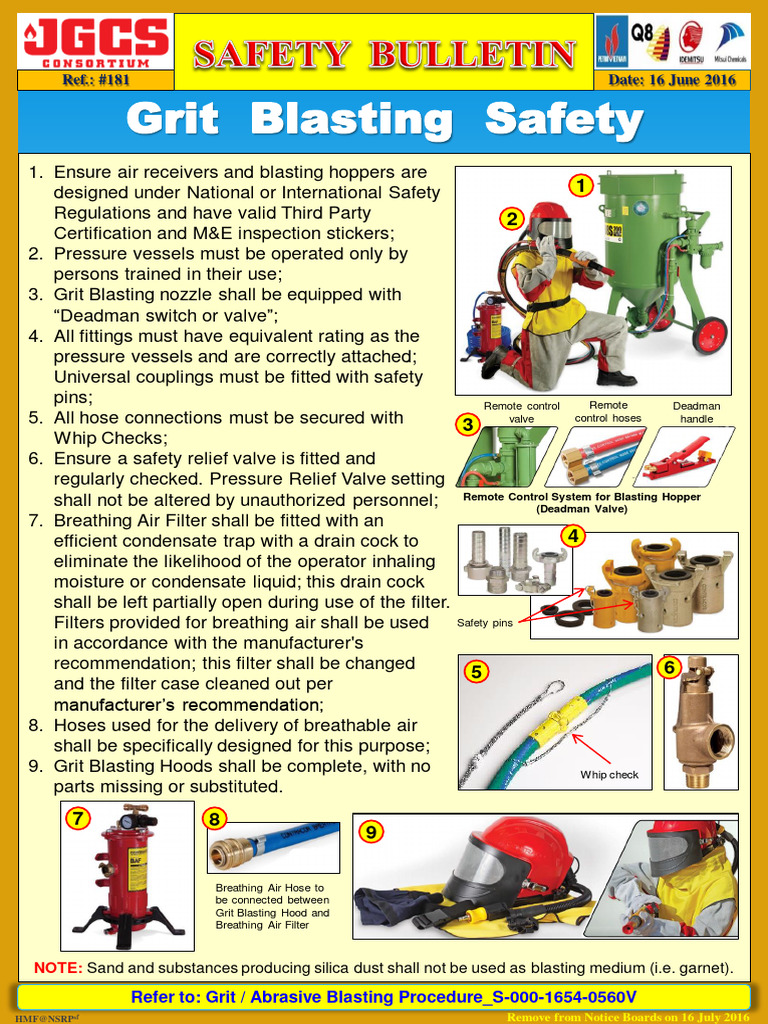 Grit Blasting Safety Guidelines | PDF | Equipment | Mechanical Engineering
