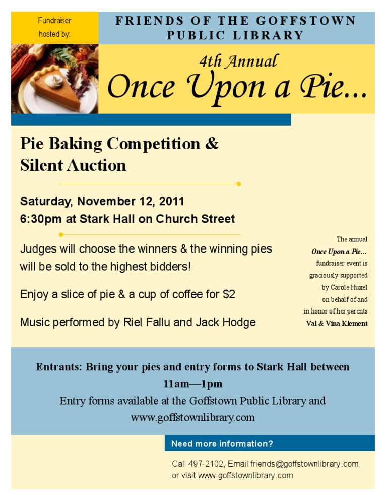 Goffstown Pie Fundraiser Event 2011 | PDF