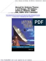 Solution Manual For Antenna Theory Analysis and Design 4th Edition Constantine A Balanis Isbn 1118642066 Isbn 9781118642061