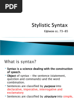 Stylistic Syntax