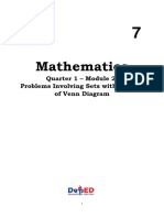 Math 7 - Q1 - WK 2 - Module 2 - Problems Involving Sets With The Use of Venn Diagram 1