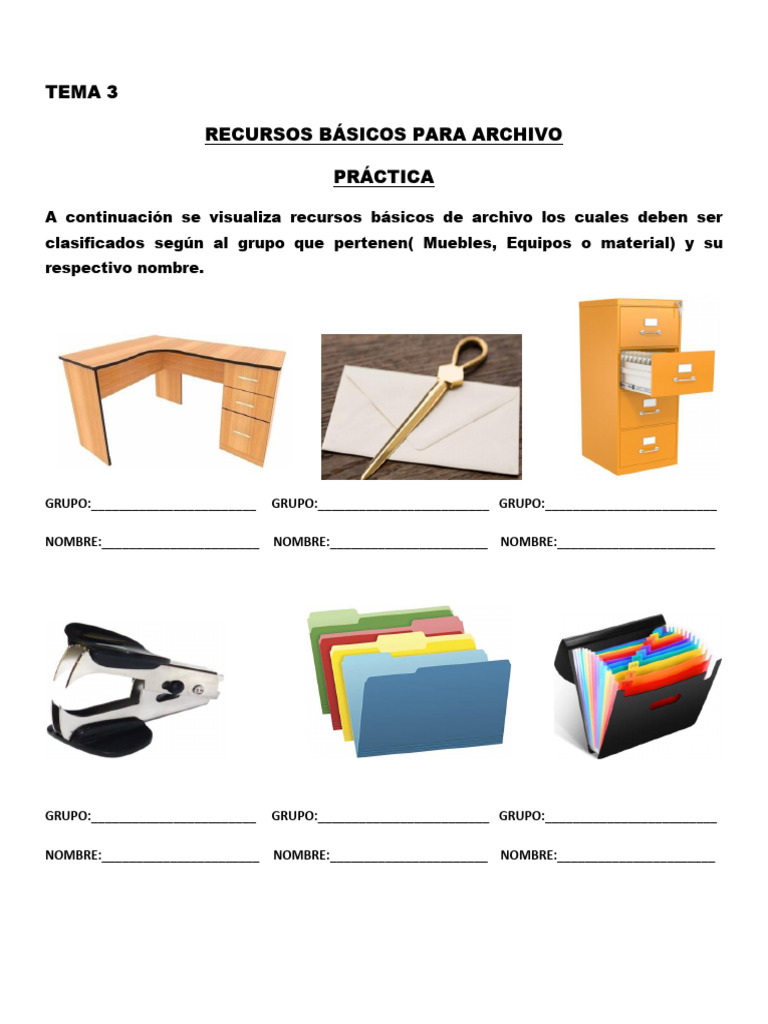 Tema 3 - Recursos Básicos para Archivo-Práctica | PDF | Computadoras