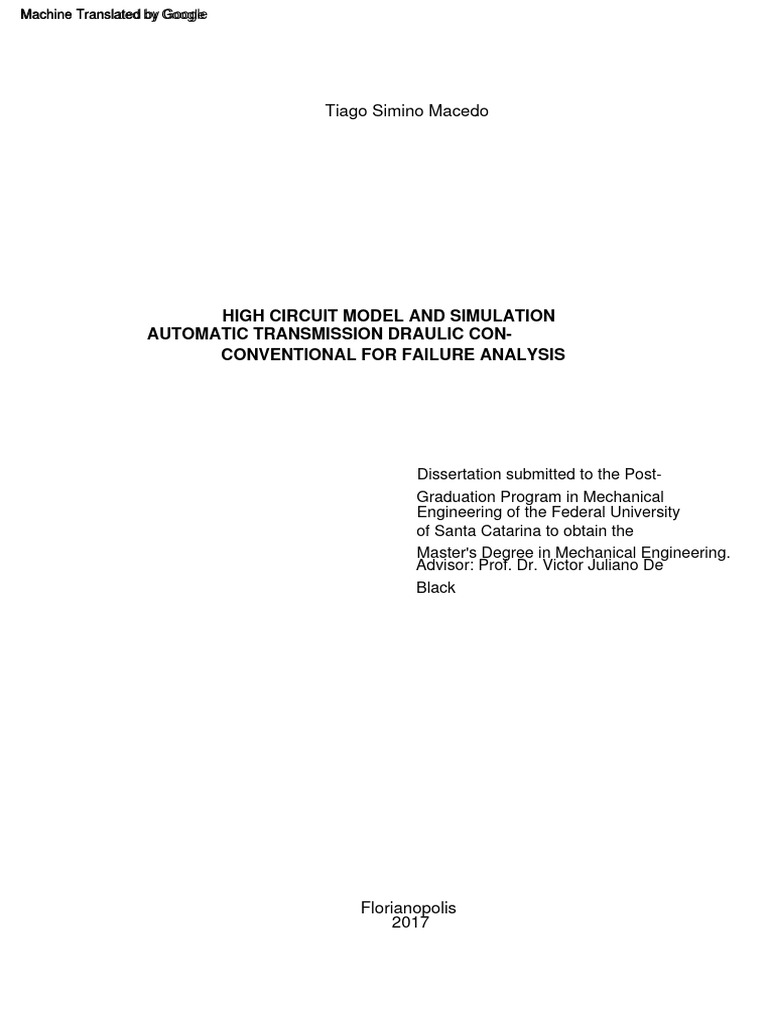 Automatic transmission draulic con high circuit model and simulation