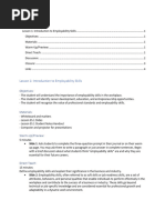 Lesson 1: Introduction To Employability Skills: Objectives