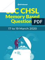 SSC CHSL Memory Based Que 2020