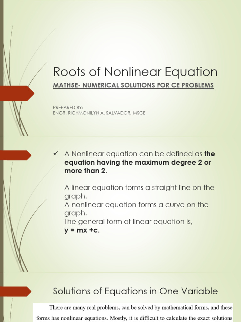 Nonlinear Equation Root-Finding Methods | PDF | Nonlinear System ...