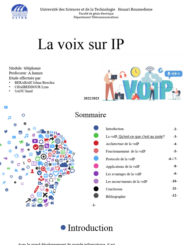 Architecture et Avantages de la VoIP | PDF | Voix sur IP | séance d ...
