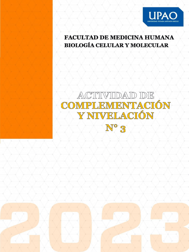 14 ACN3 Actividad de Complementación y Nivelación 2023-10 | PDF | Ciclo ...