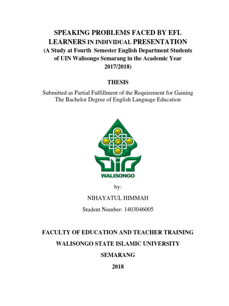 EFL Learners' Speaking Challenges | PDF | Language Education | Word