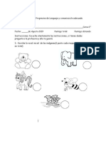 Evaluación 1° Lenguaje Semestre 1