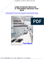 Fundamentals of Human Resource Management 12th Edition Decenzo Test Bank