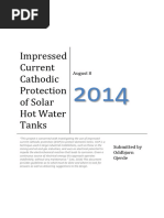 Impressed Current Cathodic Protection of Solar Hot Water Tanks