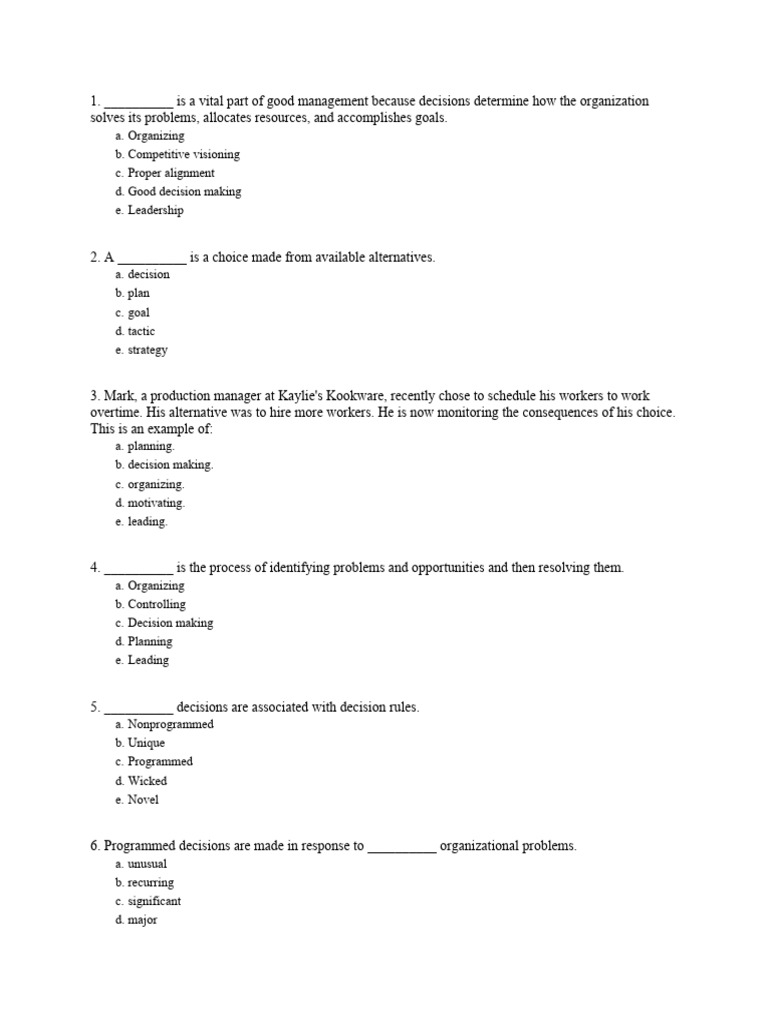 Chapter 9 - Decision-Making Students | PDF | Decision Making | Risk