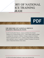 History of National Service Training Program