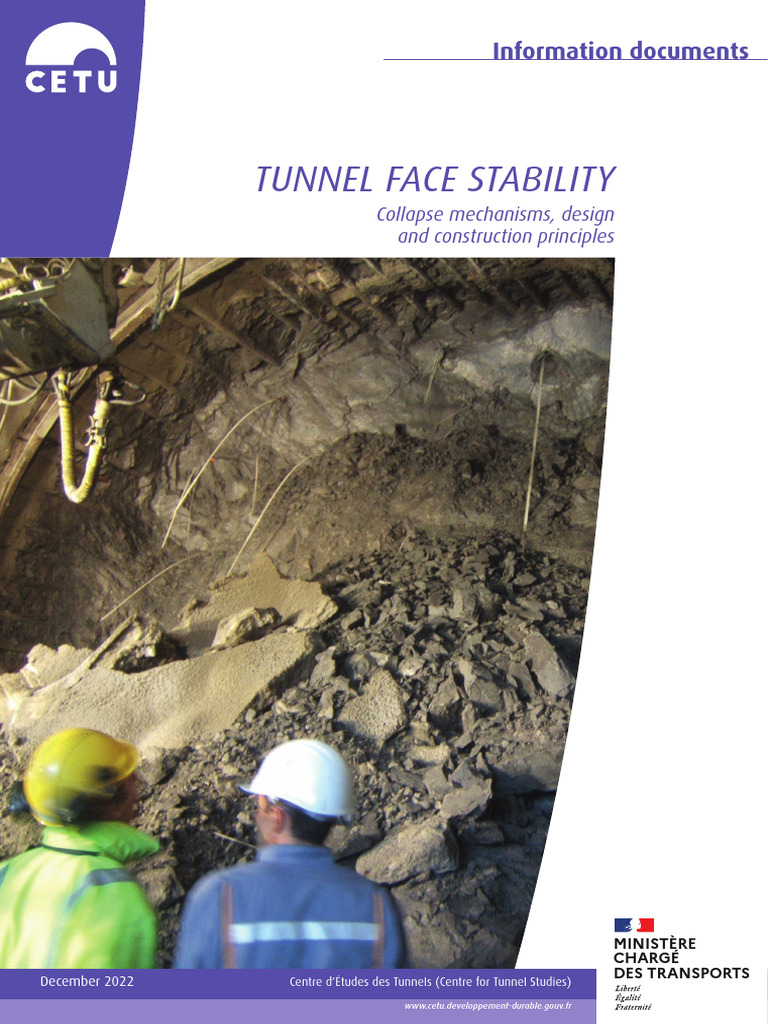 Tunnel face stability cetu en pdf stress mechanics strength of