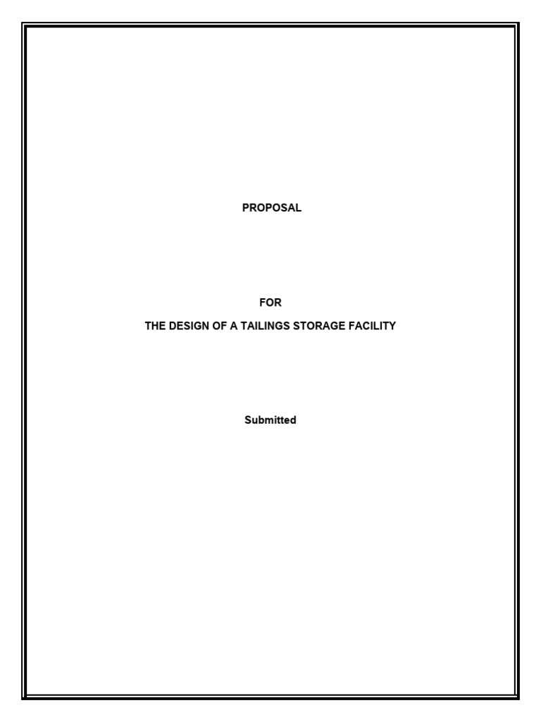 Tailings Storage Facility Design Proposal | PDF | Dam | Earth Sciences