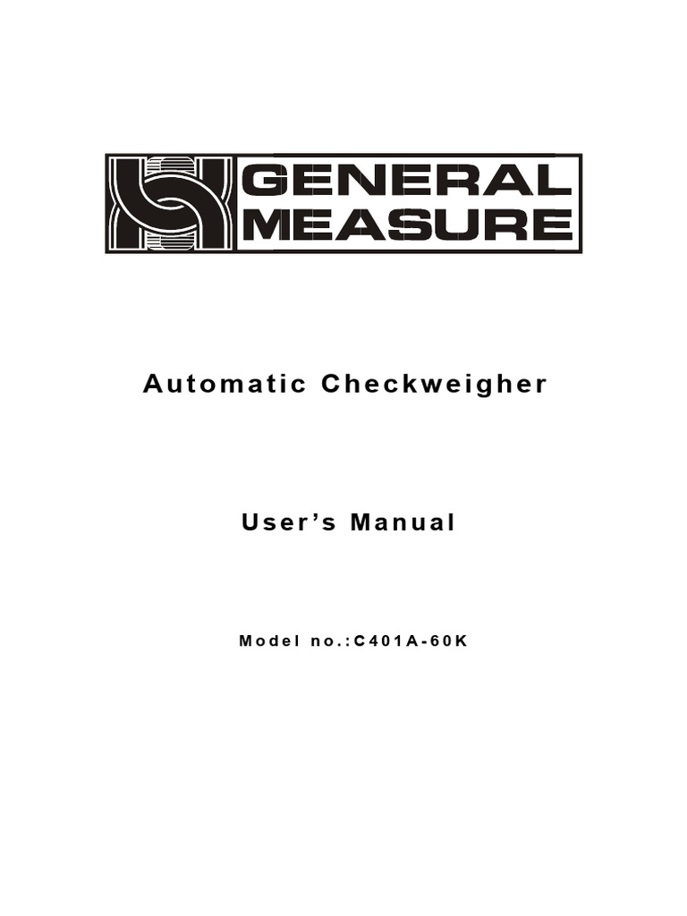 Check Weigher Manual | PDF | Manufactured Goods | Computer Engineering