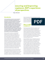 Measuring and Improving Acceptance ACFs Experience and Perspectives