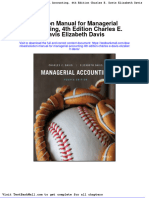 Solution Manual For Managerial Accounting 4th Edition Charles e Davis Elizabeth Davis