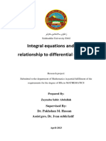Integral Equations and Their Relationship To Differential Equations - Zaynaba Sabir Abdullah