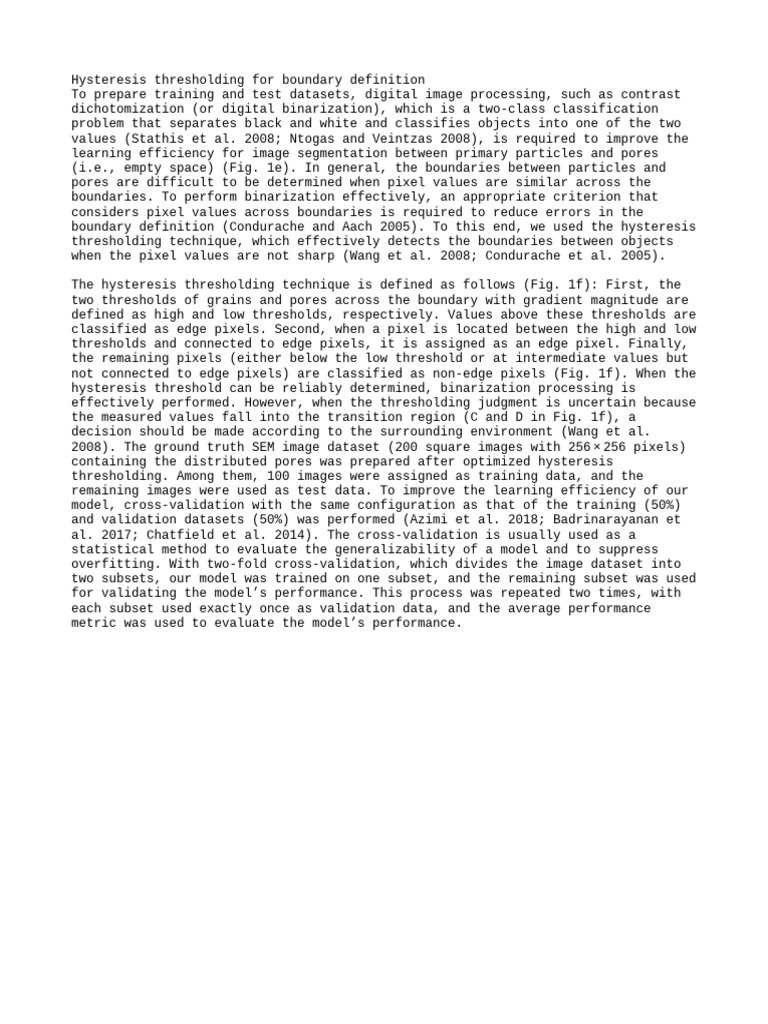 Hysteresis thresholding for boundary definition pdf cross