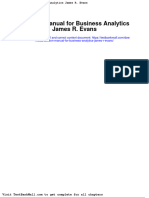 Solution Manual for Business Analytics James r Evans