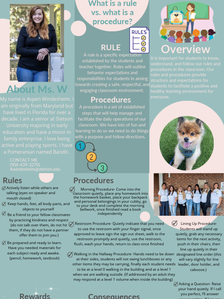 Classroom Rules and Procedures Guide | PDF | Classroom | Behavior ...