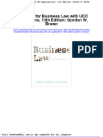 Test Bank For Business Law With Ucc Applications 13th Edition Gordon W Brown