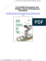 Test Bank For Health Economics and Policy 5th Edition James W Henderson Download