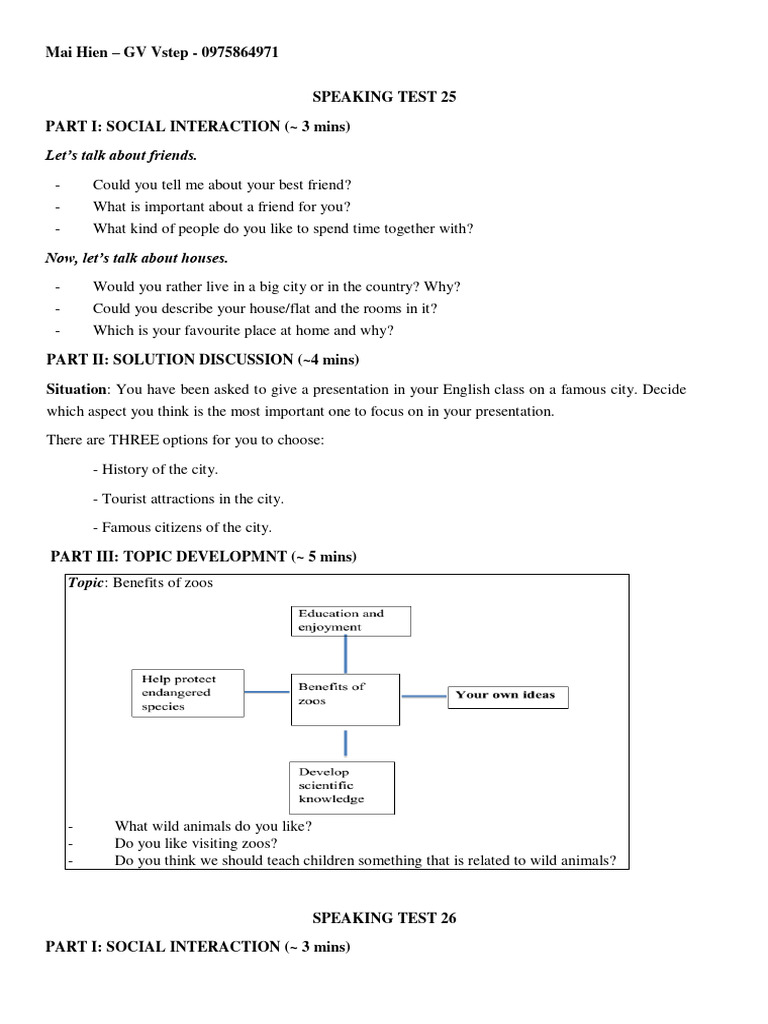 English Speaking Test Practice Topics | PDF