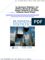 Test Bank For Business Statistics 3rd Canadian Edition Norean R Sharpe Norean D Sharpe Richard D de Veaux Paul F Velleman David Wright