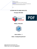 Latihan Dan Tes Jarak Jauh (LTJJ) Persiapan OSK 2019: Bidang Studi: Kebumian Kode Berkas: KEB-L01 (Solusi)