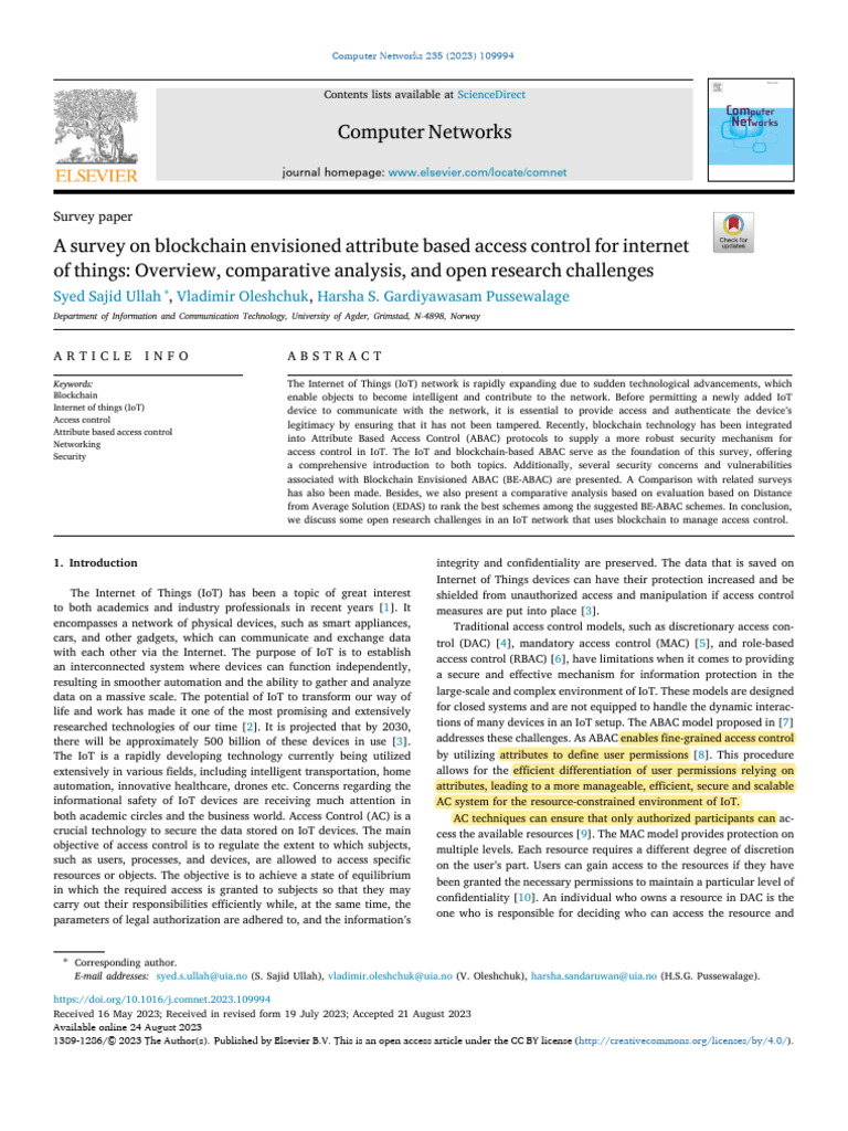 Blockchain-Based Access Control in IoT | PDF | Internet Of Things ...